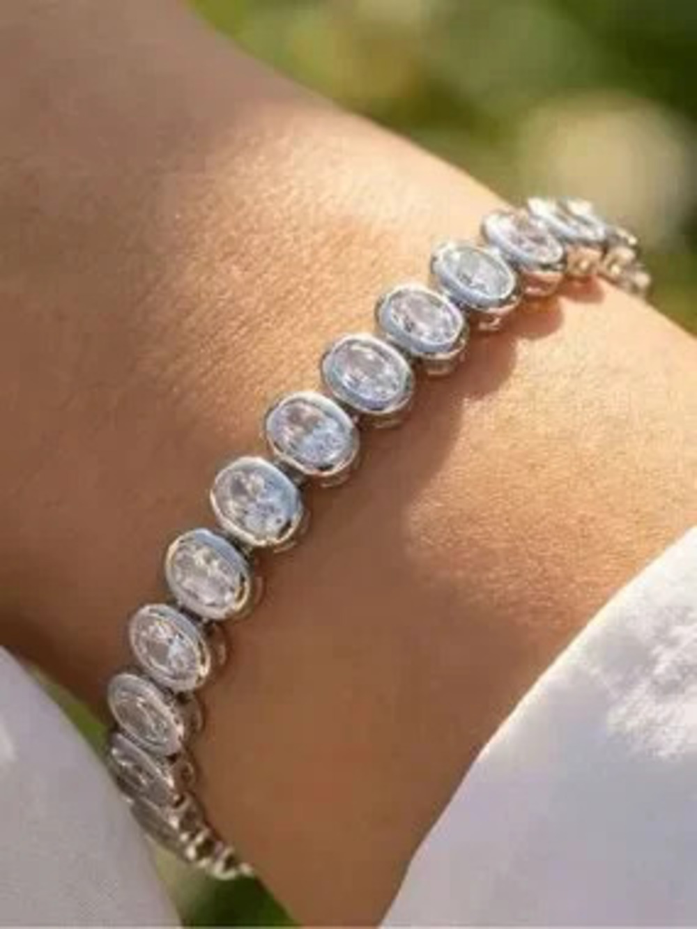 Elegant Silver Clear CZ Tennis Bracelet